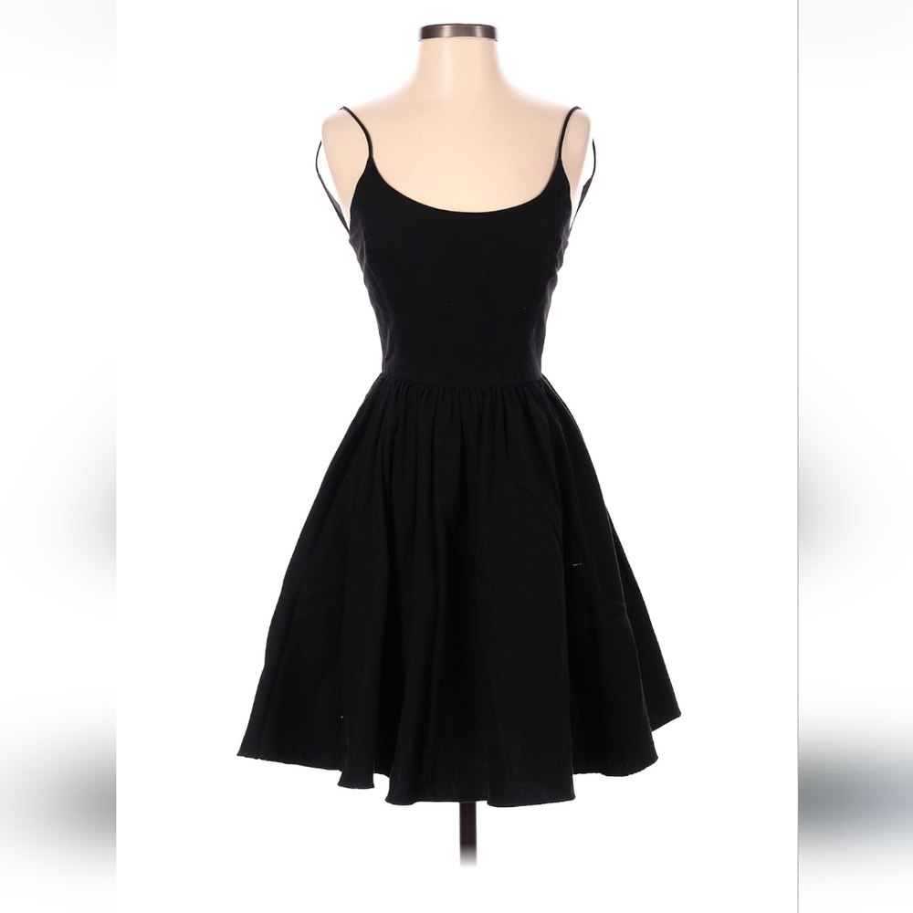 Ralph Lauren Black Spaghetti-Strap Fit-and-Flare Midi Dress